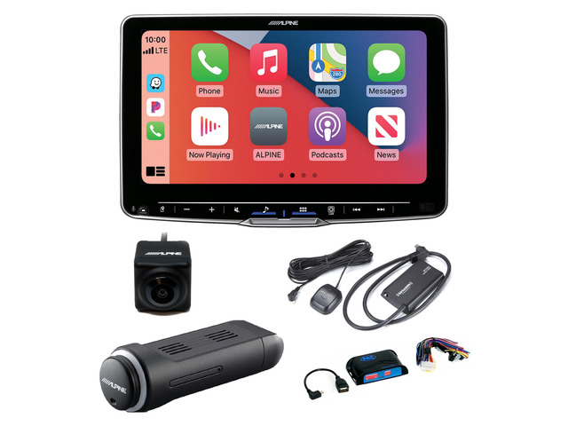 Alpine ILX-F509 Halo9 9' Multimedia Receiver with KTX-NS01 Nav Module, SXV300v1 Sat Tuner, SWI-CP5 Steering Wheel Interface, BU Camera