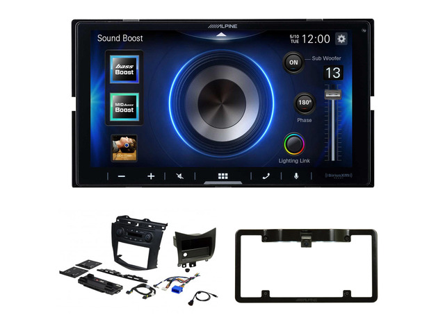 Alpine ILX-W670 7-Inch Receiver + PAC RPK4-HD1101 2003-07 Honda Accord Kit + Back up Camera and License Plate Frame