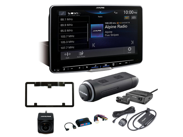 Alpine ILX-F511 Halo11 11' Multimedia Receiver with KTX-NS01 Nav Module, SXV300v1 Sat Tuner, SWI-CP5 Steering Wheel Interface, BU Camera w/ Frame,...