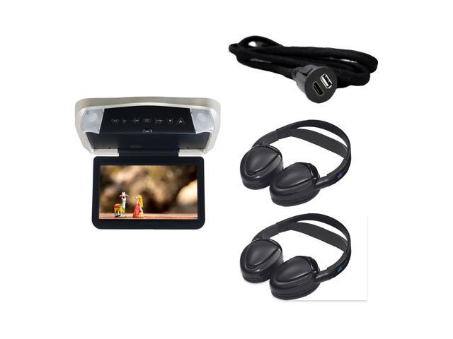 Voxx VODP10 DVD Overhead with HDH12 and 2 MTGHP2CA Headphones