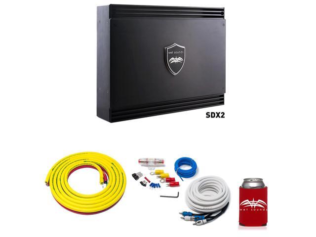 Wet Sounds Sinister SDX2 2-Channel Amplifier & Stinger 3-Meter 4-Gauge Amplifier Wiring Kit w/ RCAs
