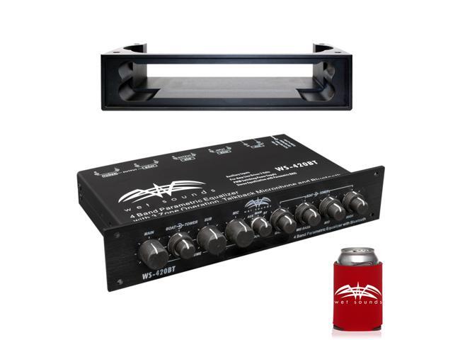 Wet Sounds WS-420BT 3-Zone Bluetooth Equalizer With WS-BTEQUDM-B Black Under Dash Mount