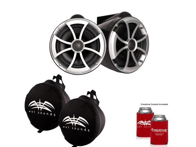 Wet Sounds ICON8-BX ICON Series X-Mount Wake Tower Speakers (pair) with Wet Sounds Suitz8 Speaker Covers