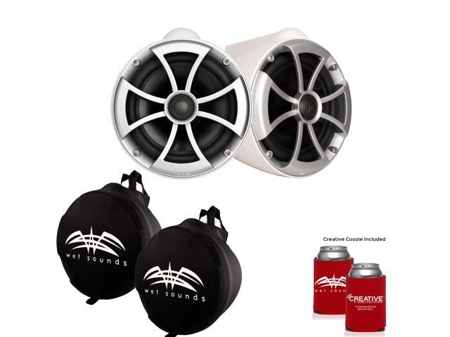 Wet Sounds ICON8-WX ICON Series X-Mount Wake Tower Speakers (pair) with Wet Sounds Suitz8 Speaker Covers