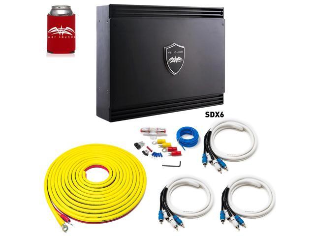 Wet Sounds Sinister SDX6 6-channel Amplifier & Stinger 7-Meter 4-Gauge Amplifier Wiring Kit w/ RCAs