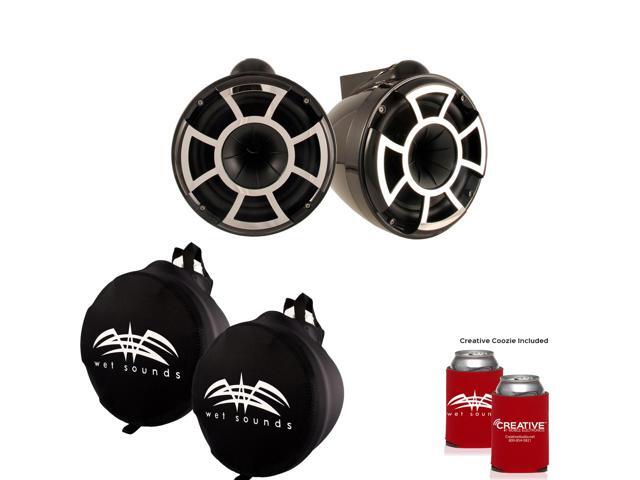 Wet Sounds REV 10 X Mount Tower Speakers with Wet Sounds Suitz speaker Covers - Black