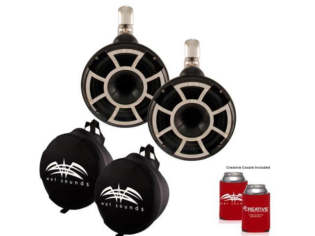 Wet Sounds REV 8 Swivel Clamp Tower Speakers with Wet Sounds Suitz speaker Covers - Black