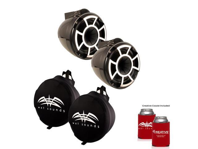 Wet Sounds REV 8 X Mount Tower Speakers with Wet Sounds Suitz speaker Covers - BLACK
