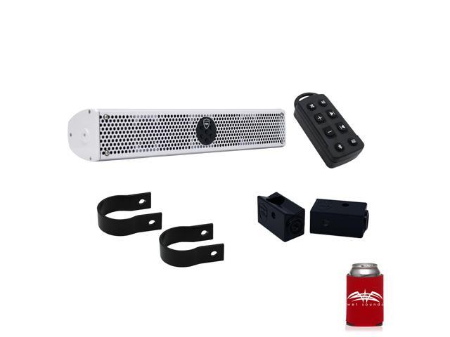 Wet Sounds Stealth 6 Ultra HD White + UTV Mounting Kit, Slider bracket and Round 1.5' Tube clamp