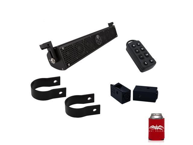 Wet Sounds Stealth 6 Ultra HD Black + UTV Mounting Kit, Slider bracket and Round 2' Tube clamp