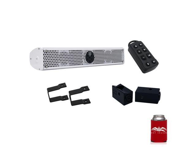 Wet Sounds Stealth 6 Ultra HD White + UTV Mounting Kit, Slider bracket and Square 1' Tube clamp