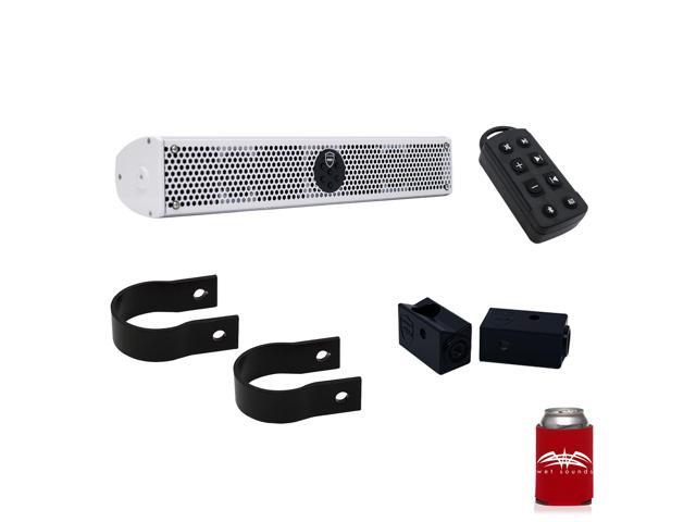 Wet Sounds Stealth 6 Ultra HD White + UTV Mounting Kit, Slider bracket and Round 2' Tube clamp