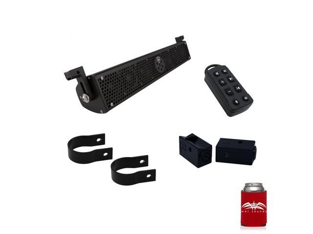 Wet Sounds Stealth 6 Ultra HD Black + UTV Mounting Kit, Slider bracket and Round 1.5' Tube clamp