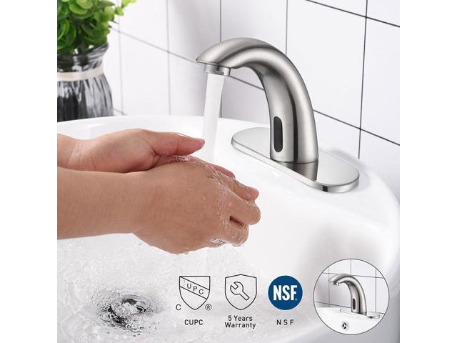 Aquaterior Bathroom Touchless Faucet Automatic Sensor Cold Hot Water Hands Free Brushed Nickel