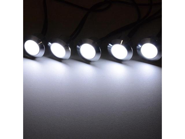 15pcs LED Deck Light Garden Stair Yard Landscape Cool White Lamp W/ Transformer