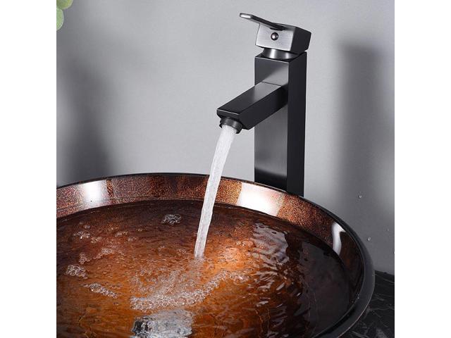 Photos - Tap YescomUSA Aquaterior® Modern 1 Hole Bathroom Square Faucet Tall Cold & Hot Water for 