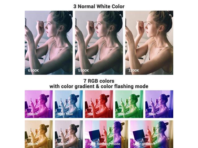 Yescom 7' RGB Dual LED Ring Light with Stand Mirror Phone Holder for Makeup Selfie Vlog