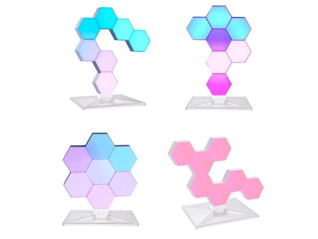 Yescom 7 Packs Hexagon Smart Light Modular LED Voice Control WIFI Décor Bar Bedroom Gifts
