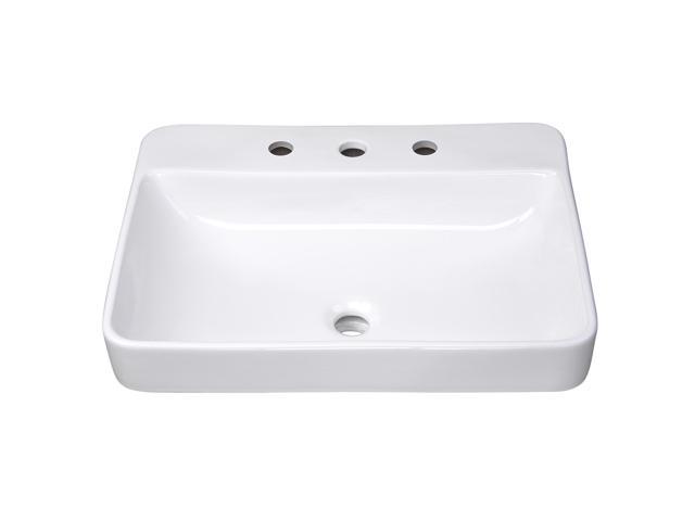 Photos - Kitchen Sink YescomUSA Aquaterior 23' Bathroom Drop in Vessel Sink Ceramic Semi Recessed Basin w/ 