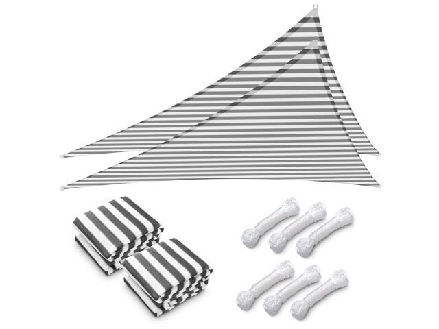 Yescom 2 Pack 25 Ft 97% UV Block Triangle Sun Shade Sail Heavy Duty Canopy Outdoor Patio