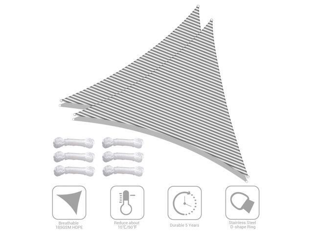 Yescom 2 Pack 25 Ft 97% UV Block Triangle Sun Shade Sail Heavy Duty Canopy Outdoor Patio