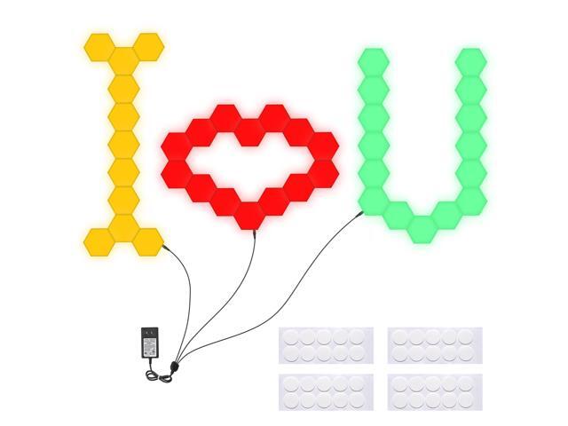 Yescom 40 Block Smart LED Hexagon Light Panel Touch Sensitive Magnetic Wall Mount DIY Gifts