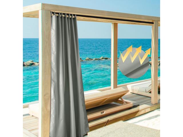 Yescom 54'x108' Outdoor Privacy Curtain Tab Top UV30+ Garden Lawn Pergola Patio 6 Piece
