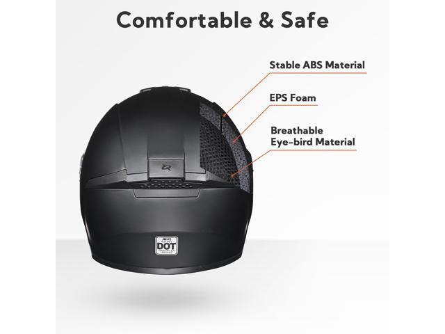 AHR RUN-F3 Full Face Motorcycle Helmet DOT Approved Street Bike Removable Liner S