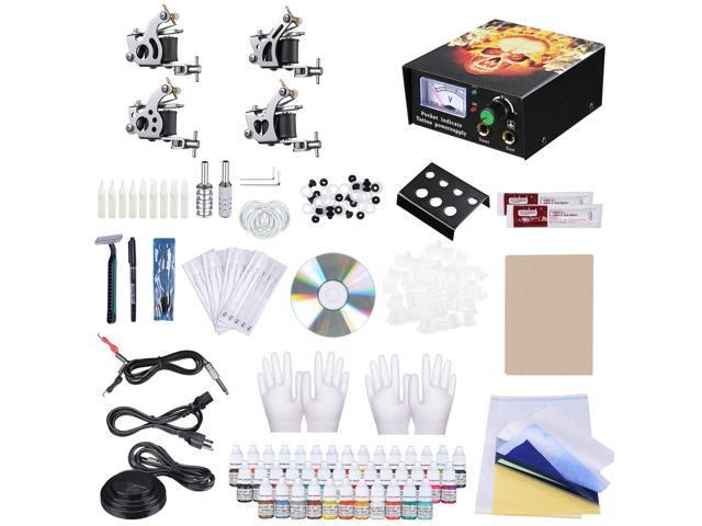 Photos - Other Power Tools YescomUSA Professional Complete Tattoo Kit 4 Machine 40 Ink Gun Power Supply Grip Ti 