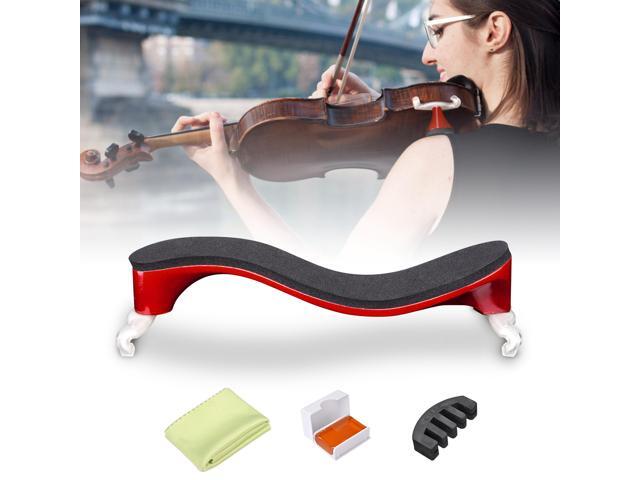 Wooden Violin Shoulder Rest for 3/4 4/4 Violin with Practice Mute Adjustable Feet