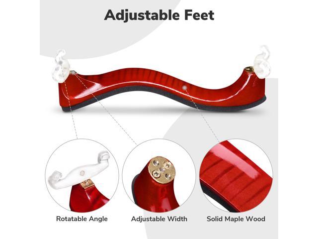 Wooden Violin Shoulder Rest for 3/4 4/4 Violin with Practice Mute Adjustable Feet
