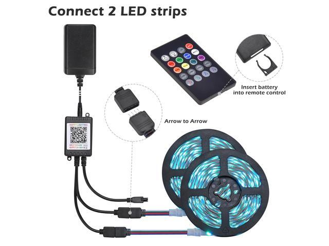 Delight 16.4 Ft LED Strip Light Music Sync Bluetooth APP Remote RGB Color TV Backlight Parties Room Kitchen Holiday - image 7
