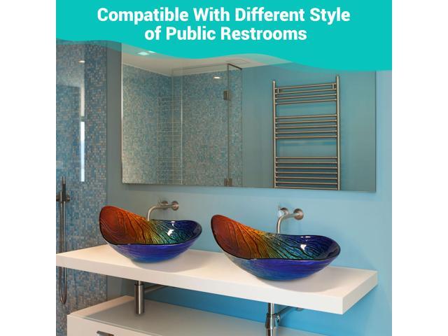 Aquaterior Waterdrop Shape Tempered Glass Vessel Sink Vanity Counter Top Basin