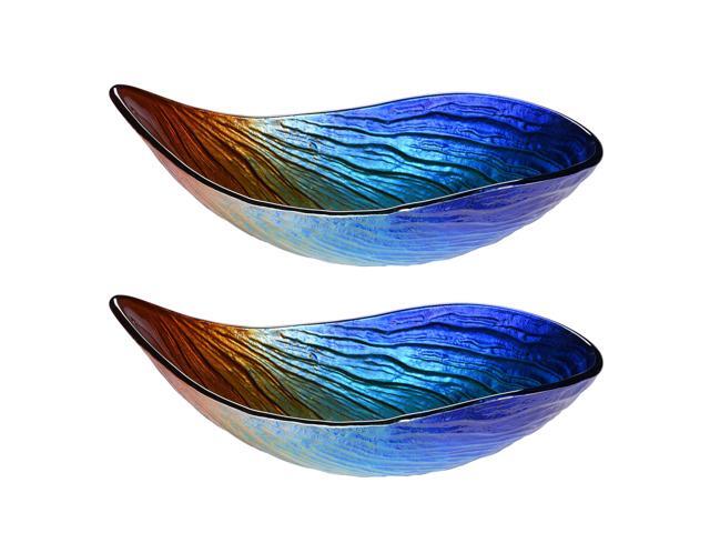 Aquaterior Waterdrop Shape Tempered Glass Sink Counter Top Bathroom Basin 2 Pack