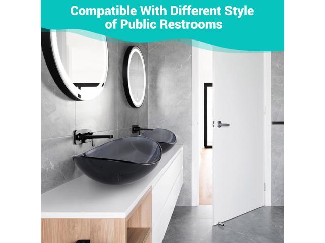 Aquaterior Bathroom Oval Tempered Glass Vessel Sink Counter Top Basin 2 Pack