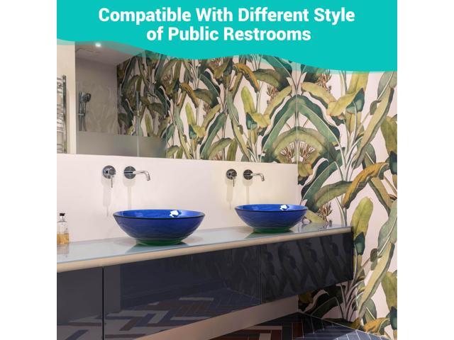 Aquaterior Round Tempered Glass Vessel Sink Vanity Above Counter Basin 2 Packs
