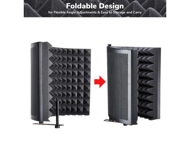 Yescom 20 x14 Studio Microphone Isolation Shield 2.4 Thick Acoustic Foam Panel Sound Absorbing Recording Panel Stand Mount - image 3