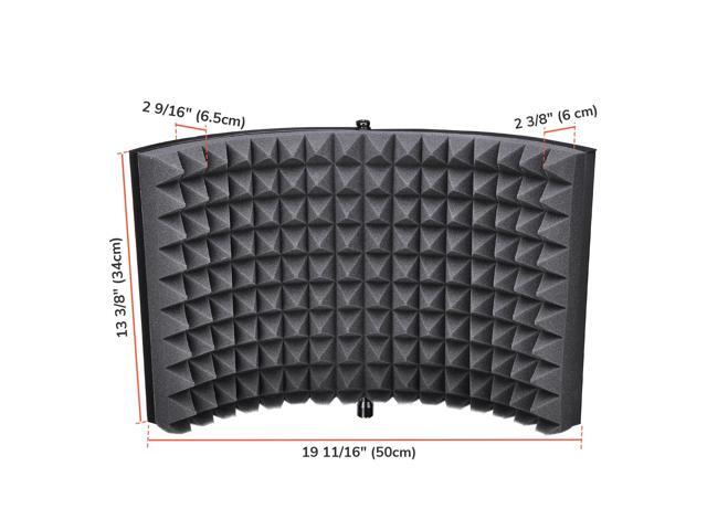 Yescom 20 x14 Studio Microphone Isolation Shield 2.4 Thick Acoustic Foam Panel Sound Absorbing Recording Panel Stand Mount - image 6