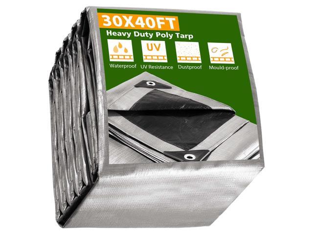 30x40 Ft 14 Mil Poly Tarp Protective Cover Tarpaulin Heavy Duty UV Resistant