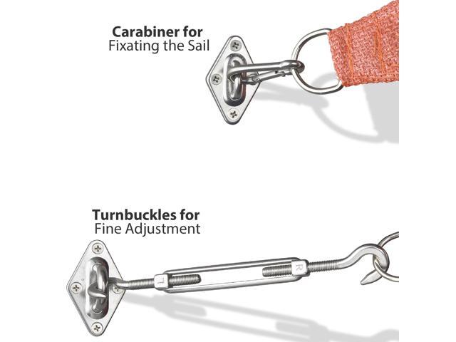 Rectangle Sun Shade Sail Hardware Kit 304 Anti-Rust Stainless Steel Patio 2 Pack