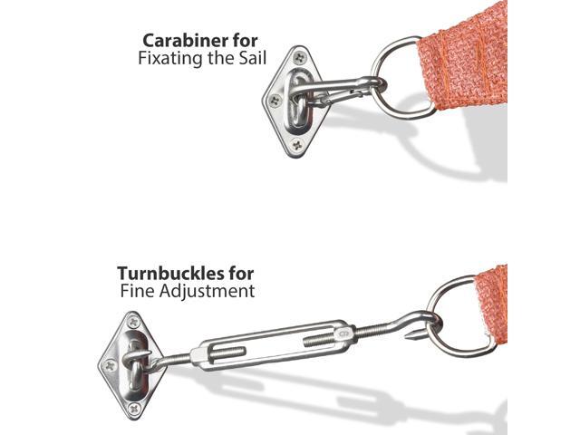 Triangle Sun Shade Sail Hardware Kit 304 Anti-Rust Stainless Steel Lawn 2 Pack