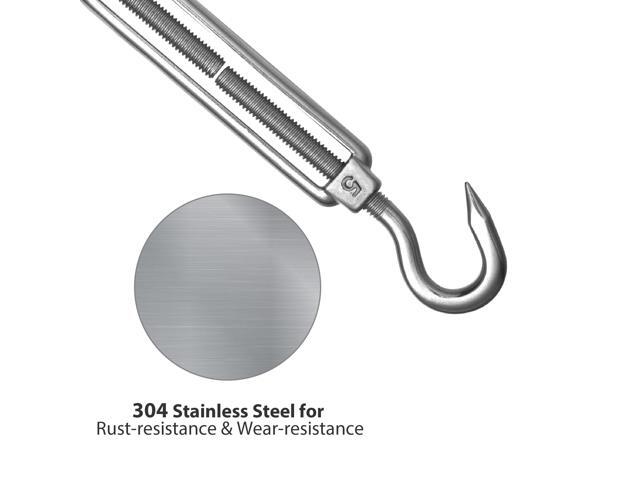 Triangle Sun Shade Sail Hardware Kit 304 Anti-Rust Stainless Steel Garden 2 Pack