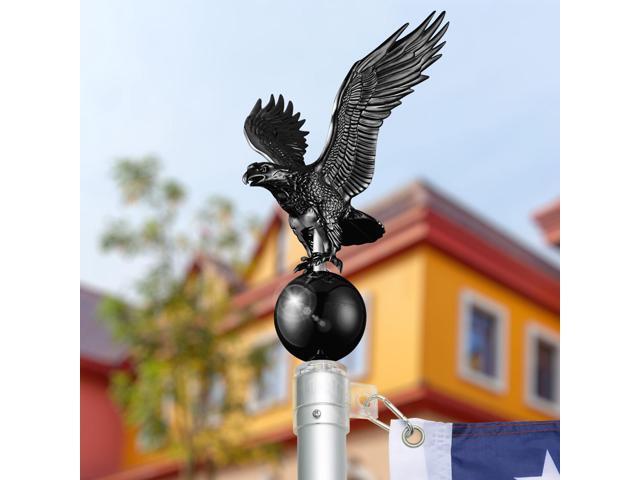14' Flagpole Eagle Topper Finial Ornament for Telescopic Pole Black Yard Outdoor