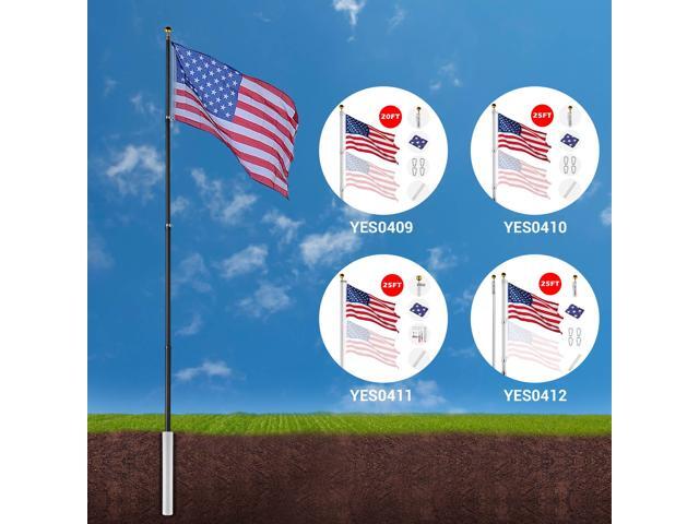 Flag Pole Sleeve for 20 Ft 25 Ft Flagpole Replacement Outdoor Garden House Yard