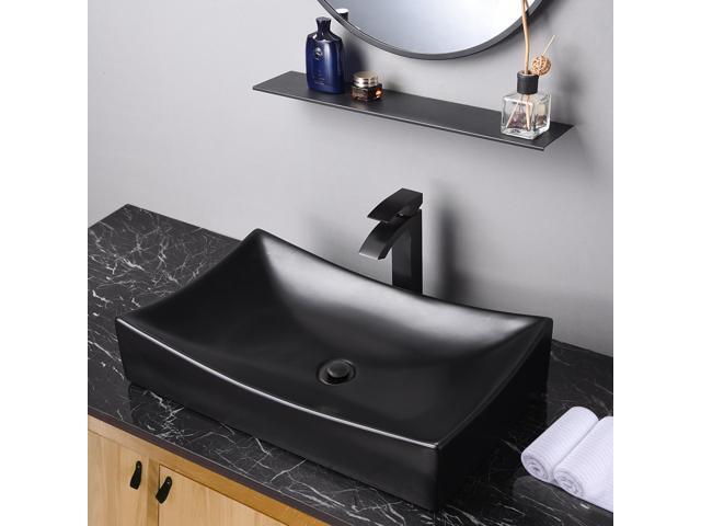 Aquaterior 26' Rectangle Bathroom Vessel Sink Ceramic Vanity Basin Drain 2 Pack