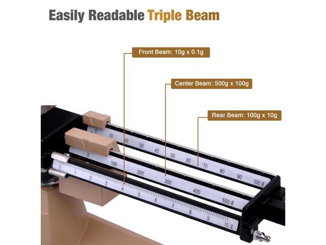Yescom Triple Beam Mechanical Balance Scale Weight Set 2610g Lab Analytical