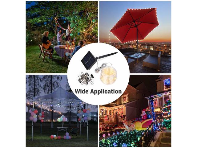 Yescom 40Ft Solar 120LED Canopy String Light 8 Mode Party Outdoor Garden Patio Umbrella Lawn Wedding Decor with Clip