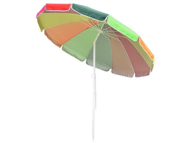 Photos - Other household accessories YescomUSA Yescom 8ft Rainbow Beach Umbrella Sunshade with Tilt Sand Anchor UV Protec 