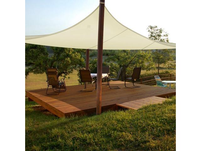 16x16 Ft 97% UV Block Square Sun Shade Sail Top Canopy Outdoor Patio Pool Deck