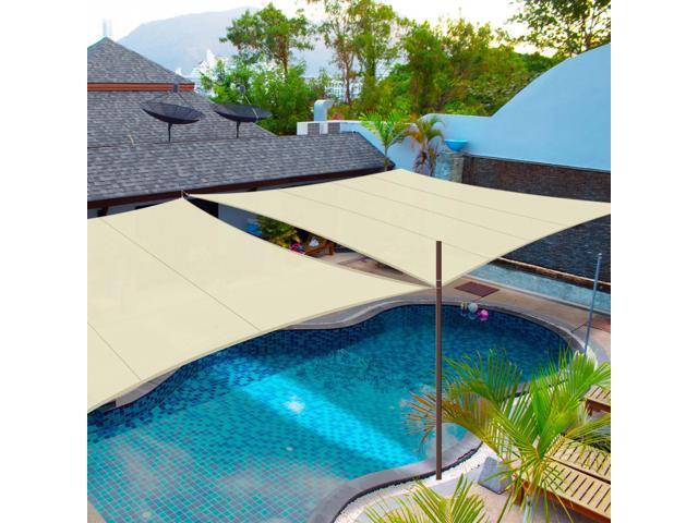 16x16 Ft 97% UV Block Square Sun Shade Sail Top Canopy Outdoor Patio Pool 2 Pack